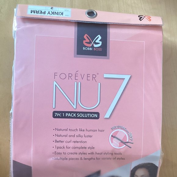 Unopened Forever Nu 7 Kinky Perm Color 2 ( 2pc 16", 2pc 18", 2pc 20" + Closure) - Picture 5 of 8
